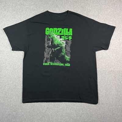 Godzilla World Destruction Tour T-Shirt Mens Size XL Pop Culture Movie Black-image