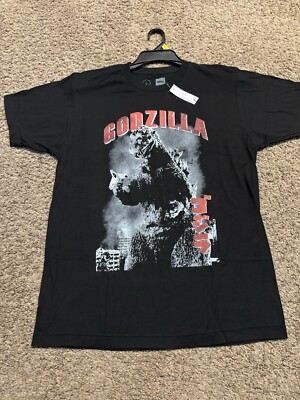 Godzilla Retro Movie Black T-Shirt Size L (42-44)-image